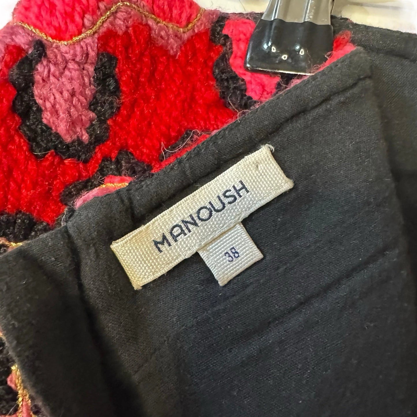 Embroidered Tapestry Mini Skirt Red Pink