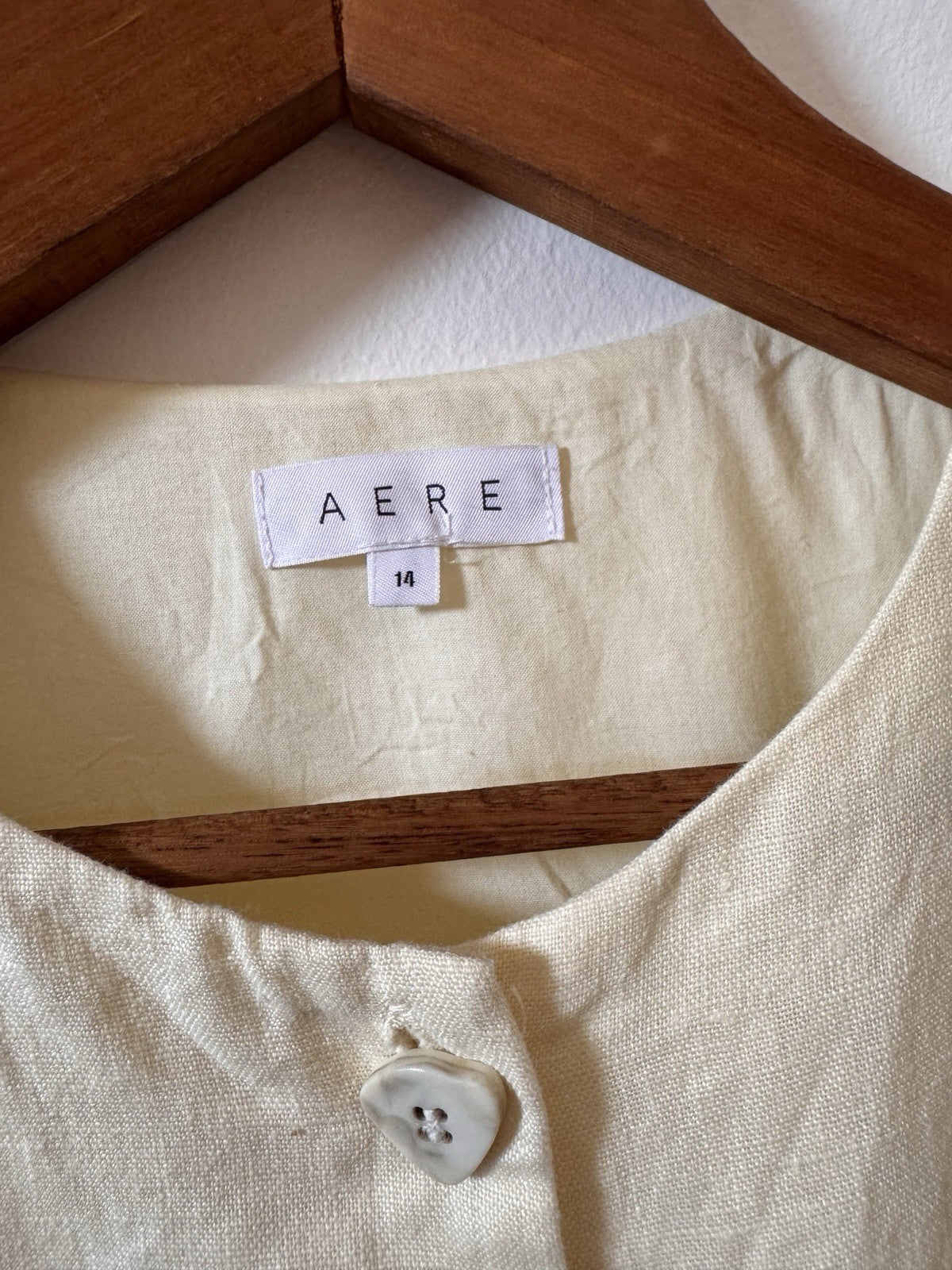 Pure Linen Button Front Shift Dress