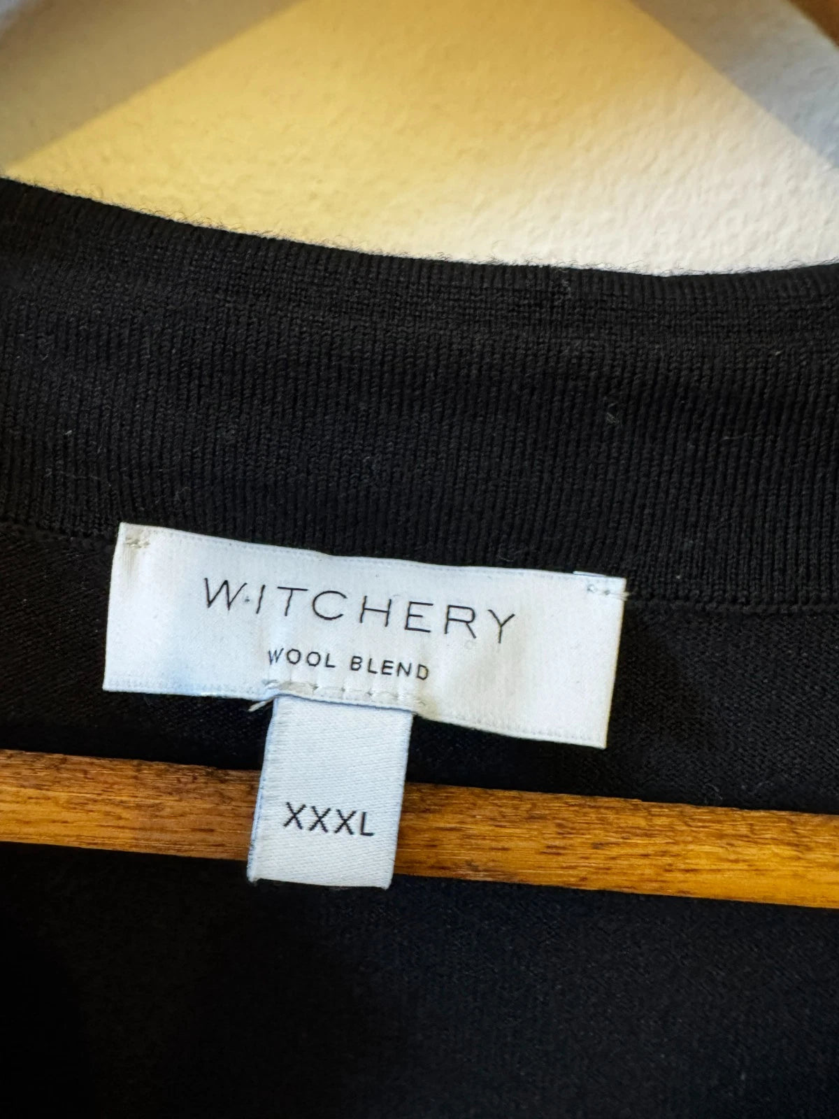 Wool Blend Knit Polo Jumper - Black