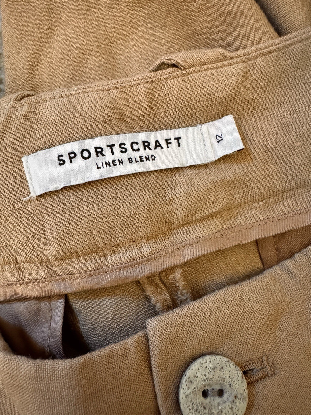 Linen Blend Pleat Front Pants