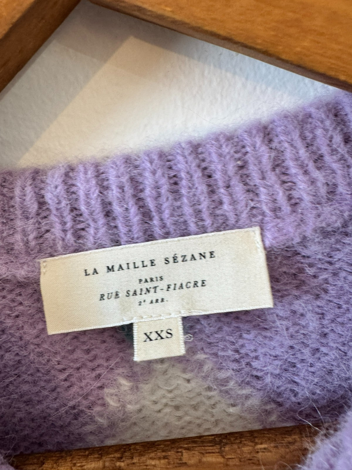 Lilac Argyle Alpaca Wool Jumper