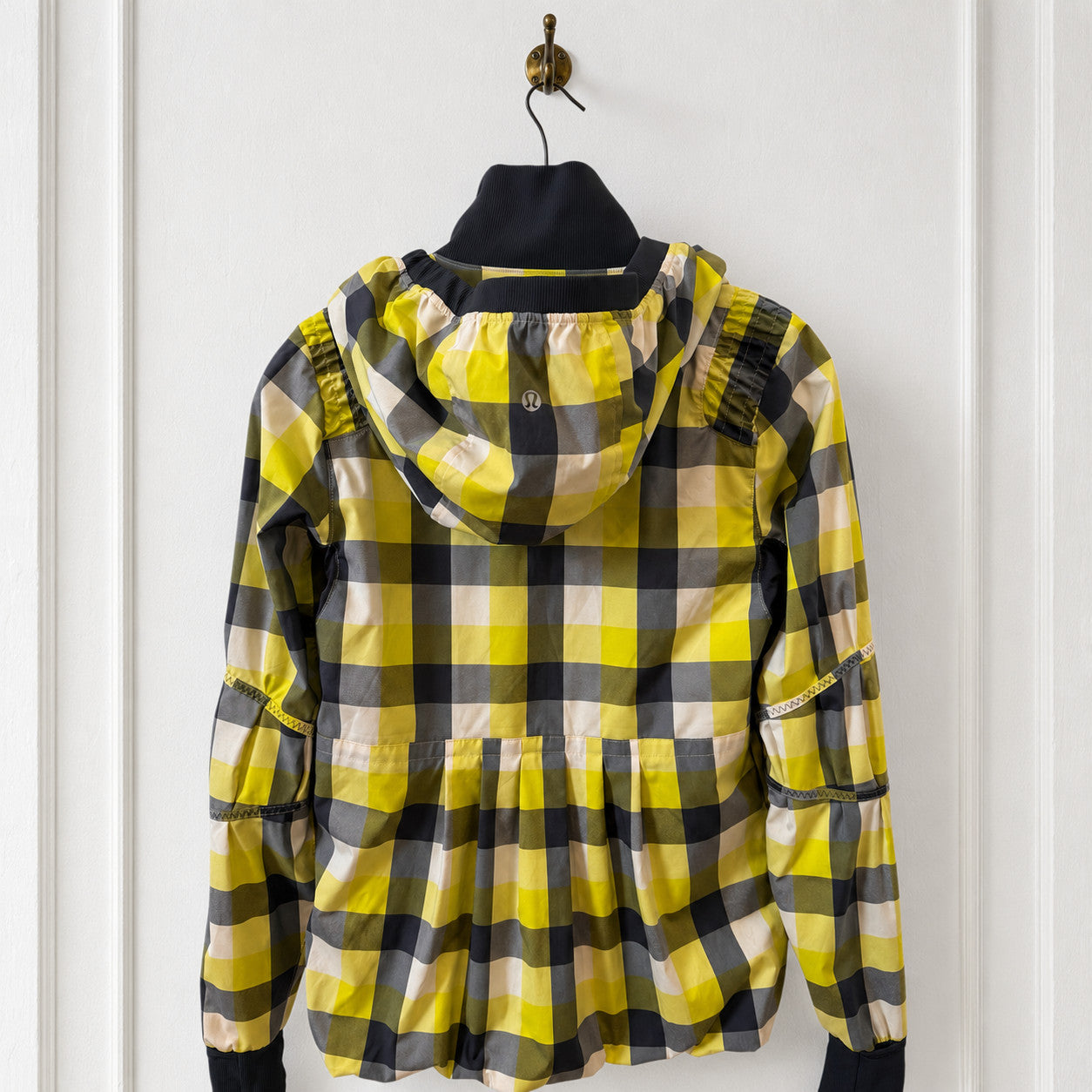 Chartreuse Plaid Hooded Jacket