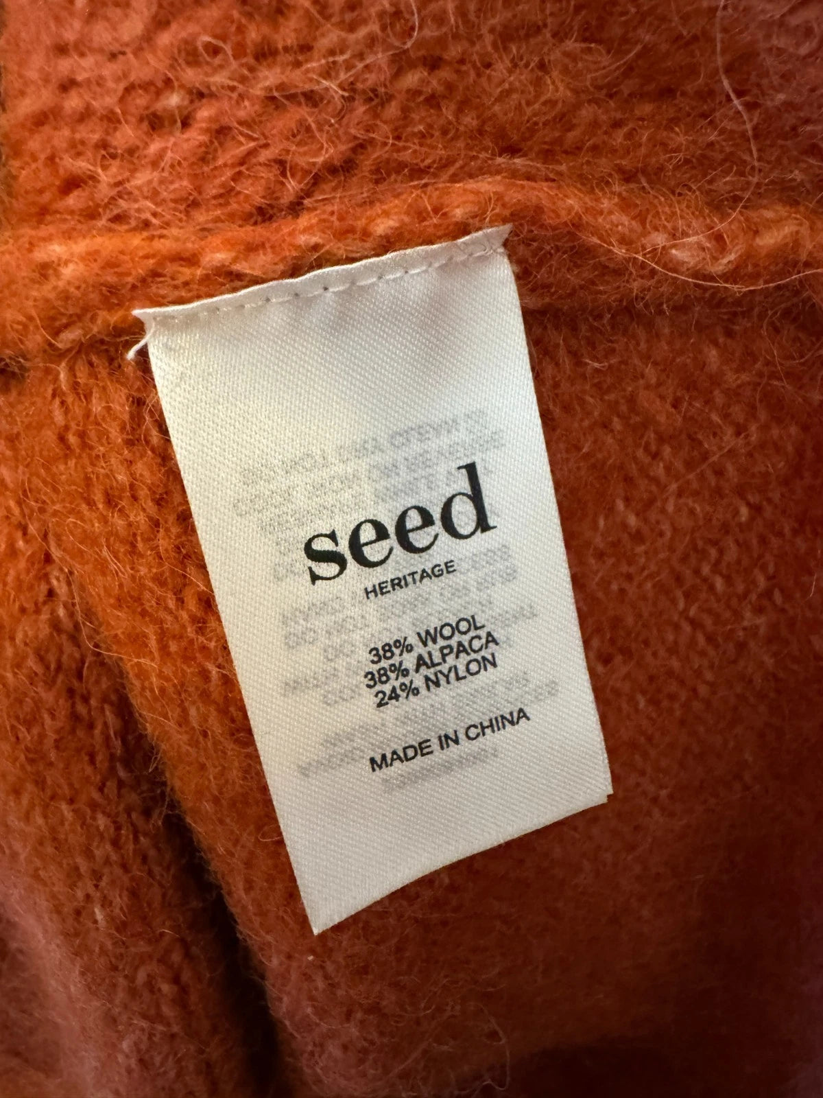Wool Alpaca Twist Front Knit Jumper - Rust
