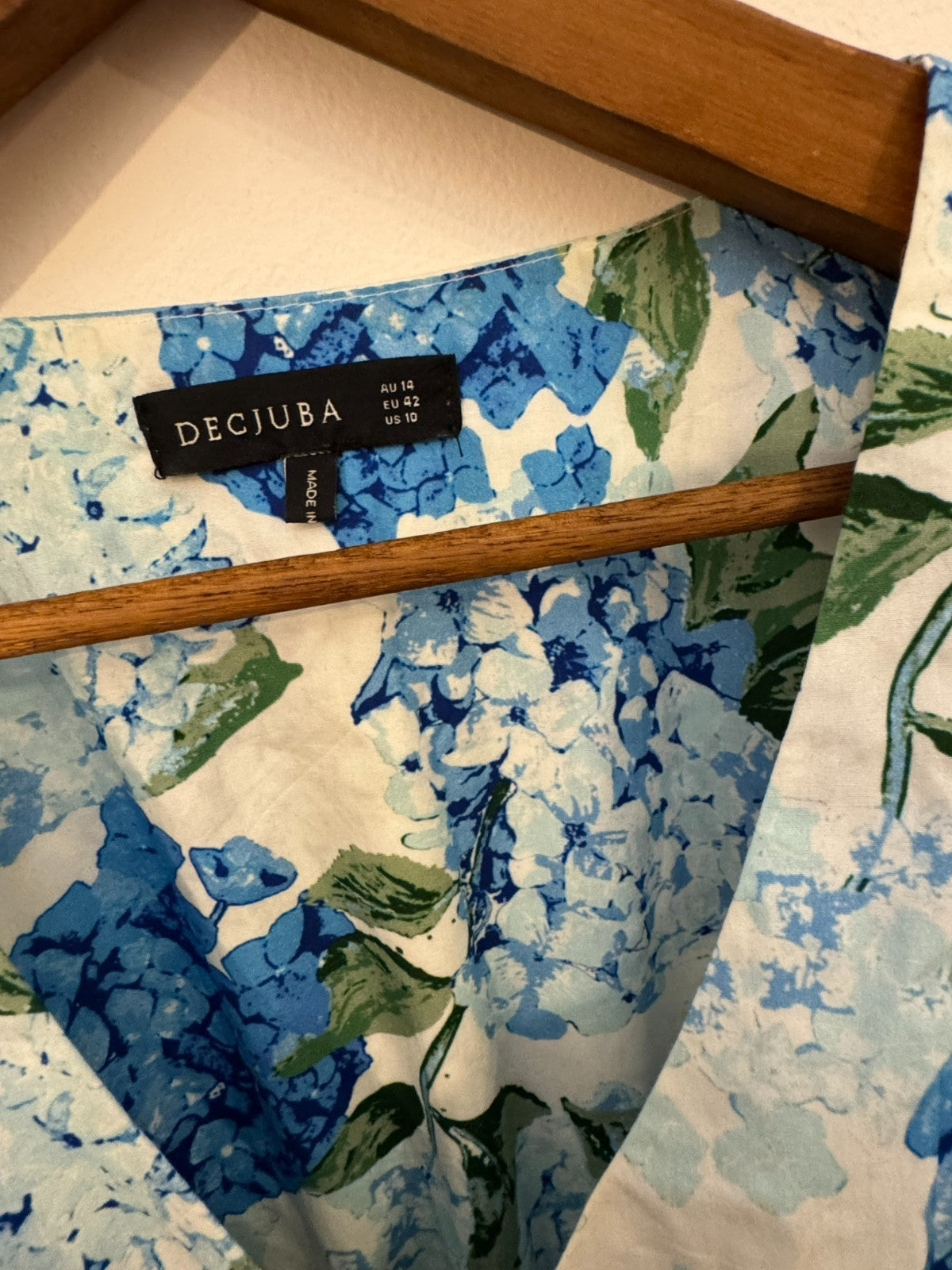 Hydrangea Floral Cotton Maxi Dress
