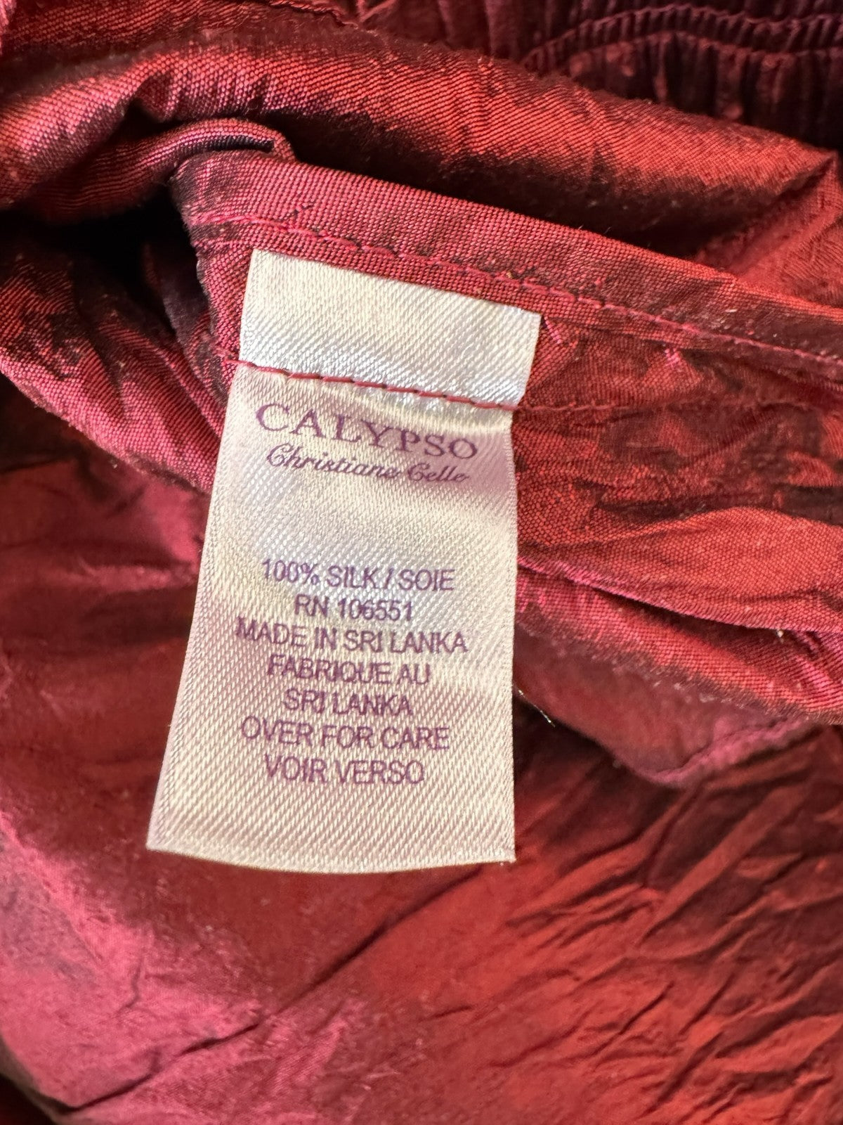 Scarlet Crinkled Silk Dress