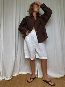 Linen Shorts-White