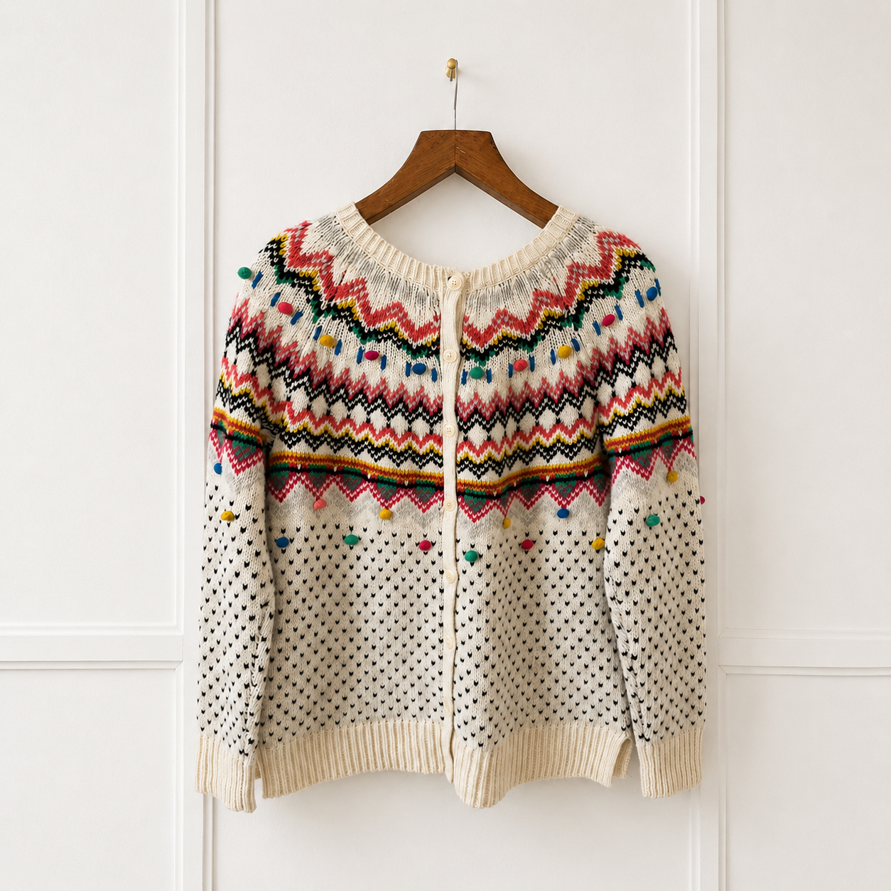 Fair Isle Wool Blend Knit Jumper