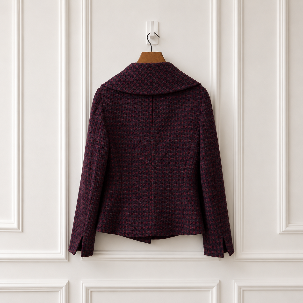 Textured Jacquard Blazer Burgundy