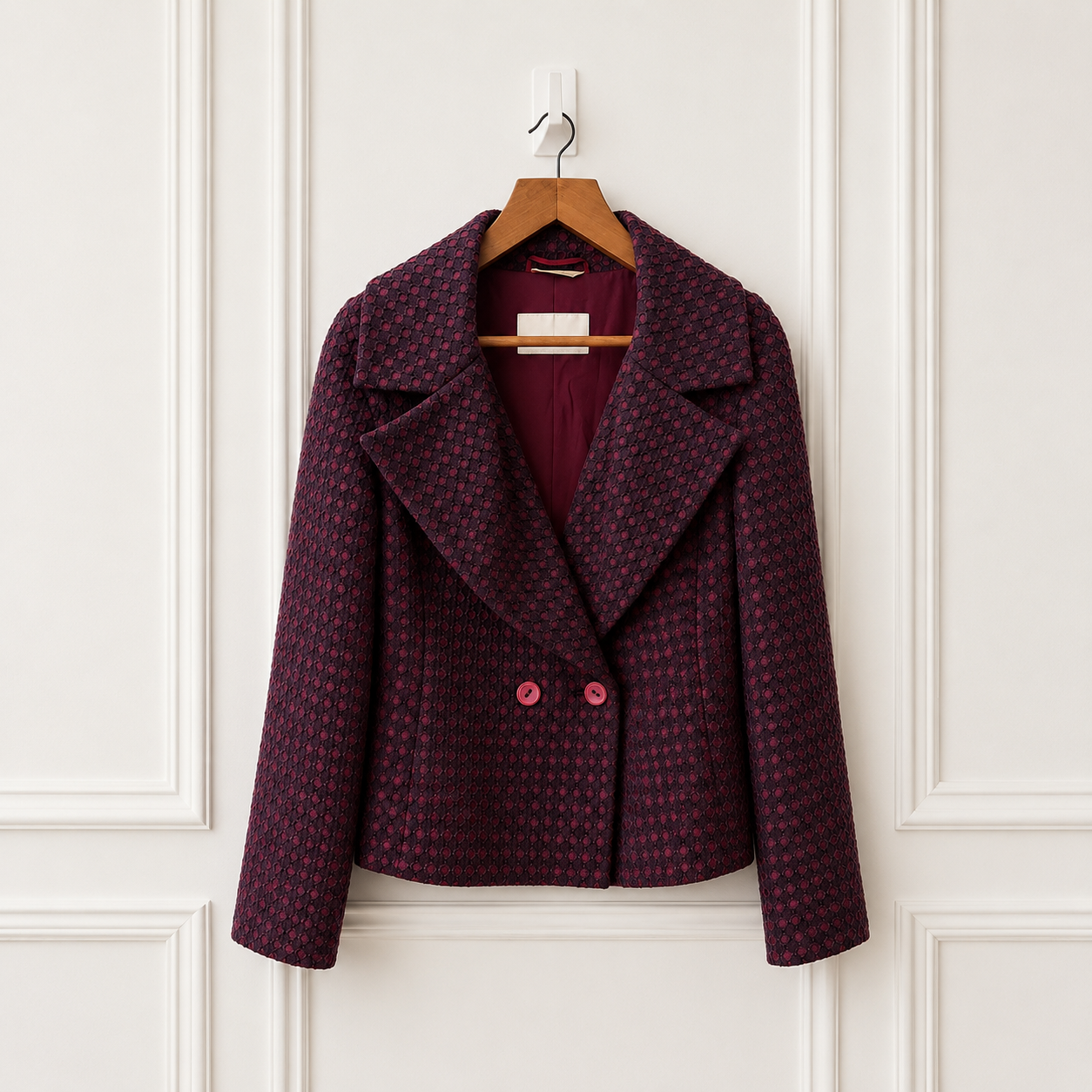 Textured Jacquard Blazer Burgundy