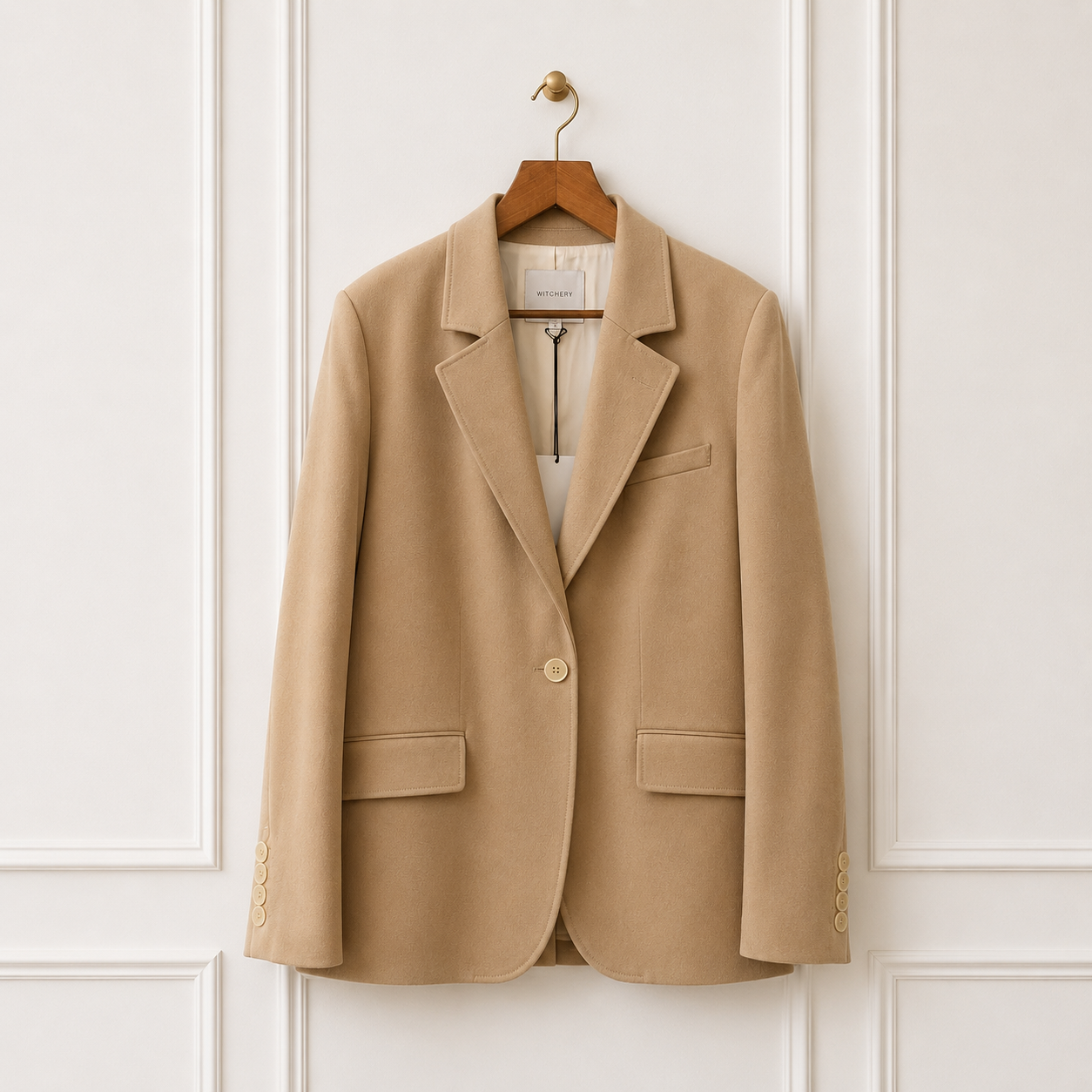 Boxy Tailored Blazer Washed Sand NWT