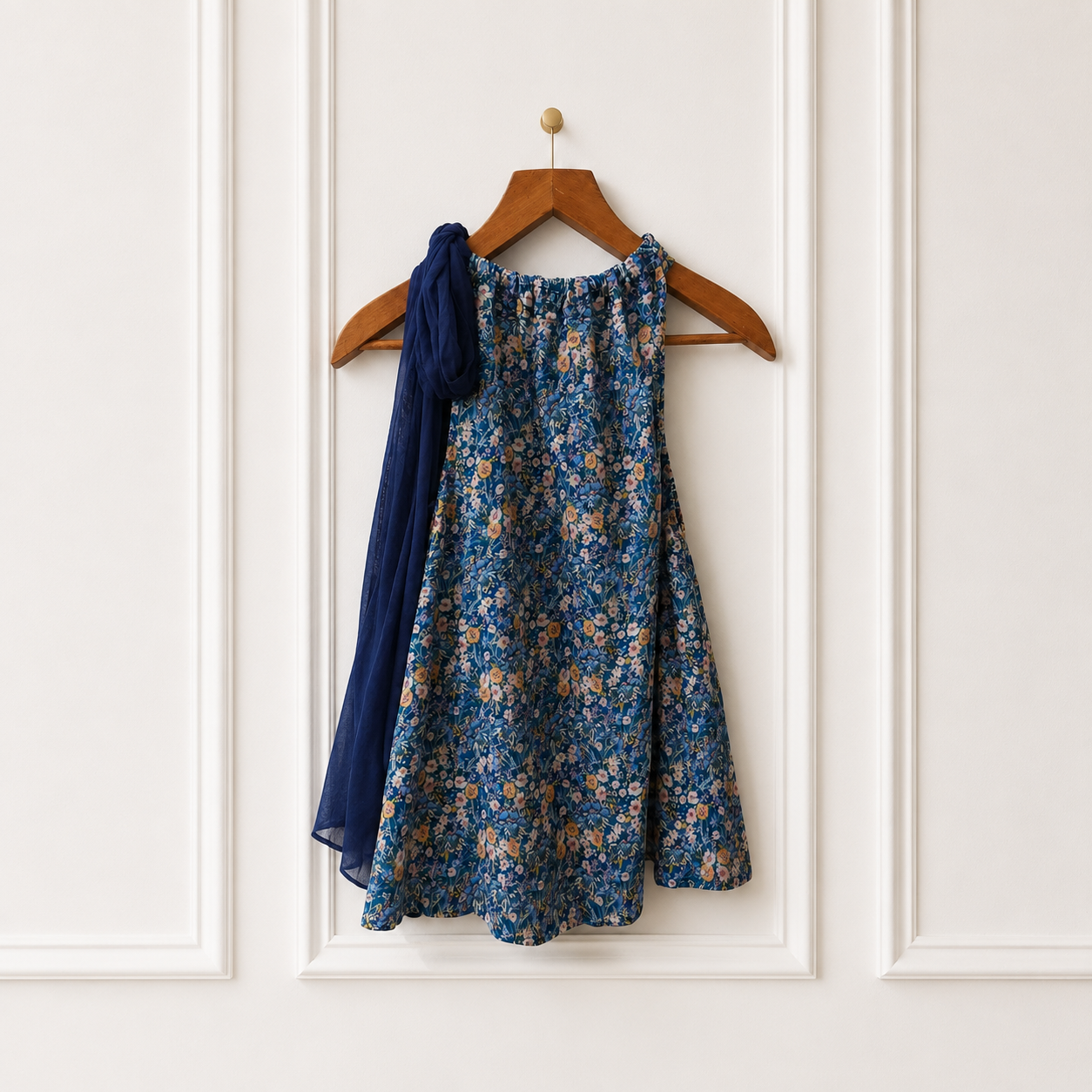 Liberty Floral Sleeveless Top Blue