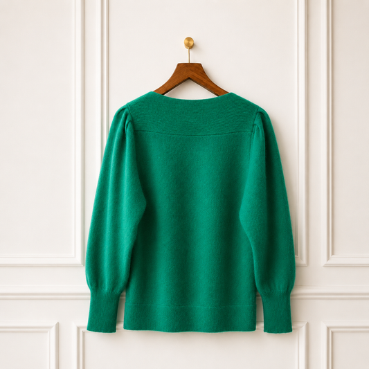 Angora Blend Knit Jumper - Emerald