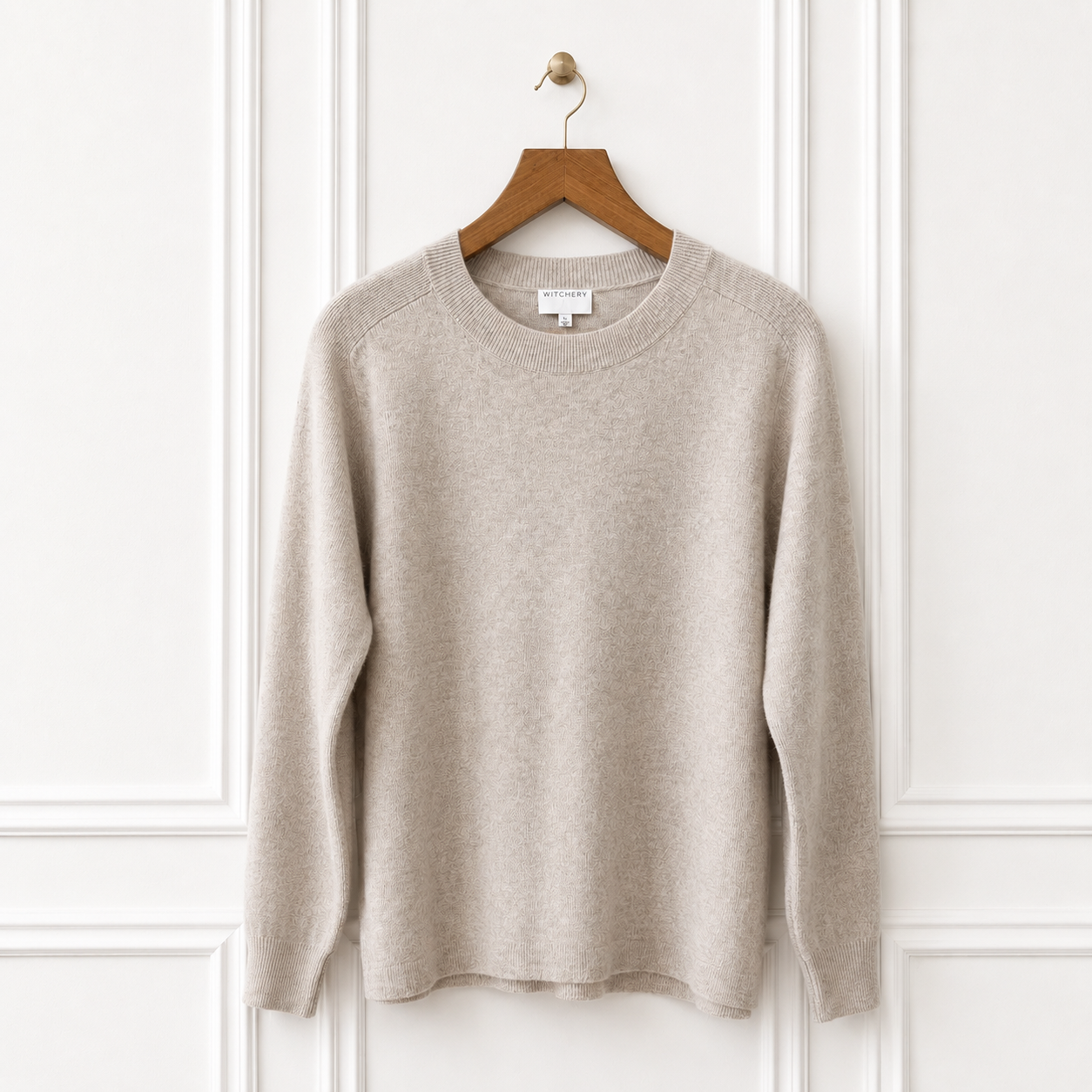 Wool Blend Knit Jumper - Stone Mélange