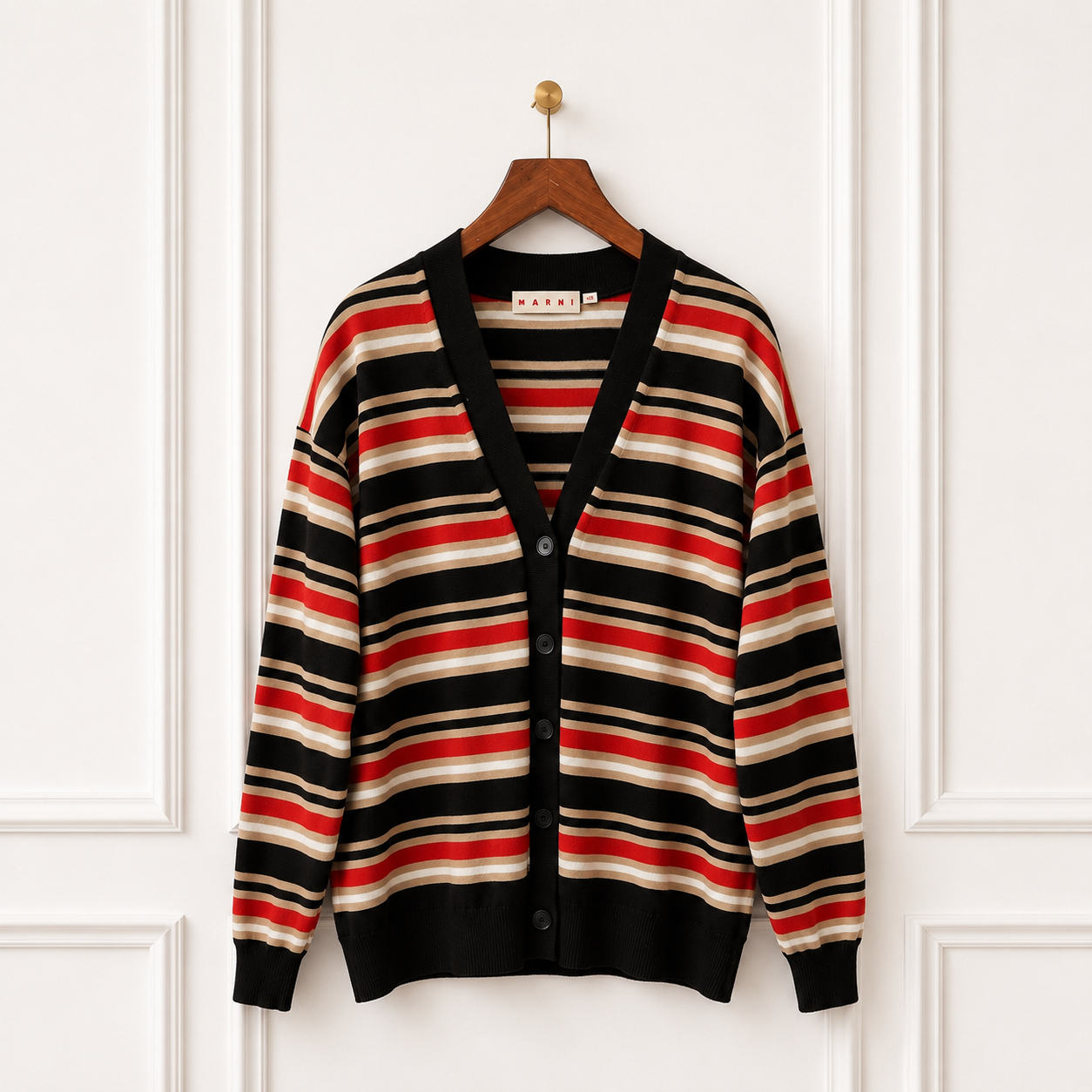 Striped Wool Blend Cardigan