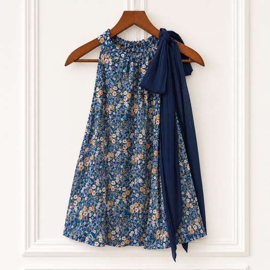Liberty Floral Sleeveless Top Blue