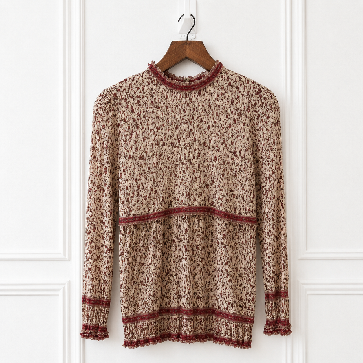 Silk Cotton Crinkle Prairie Top Floral