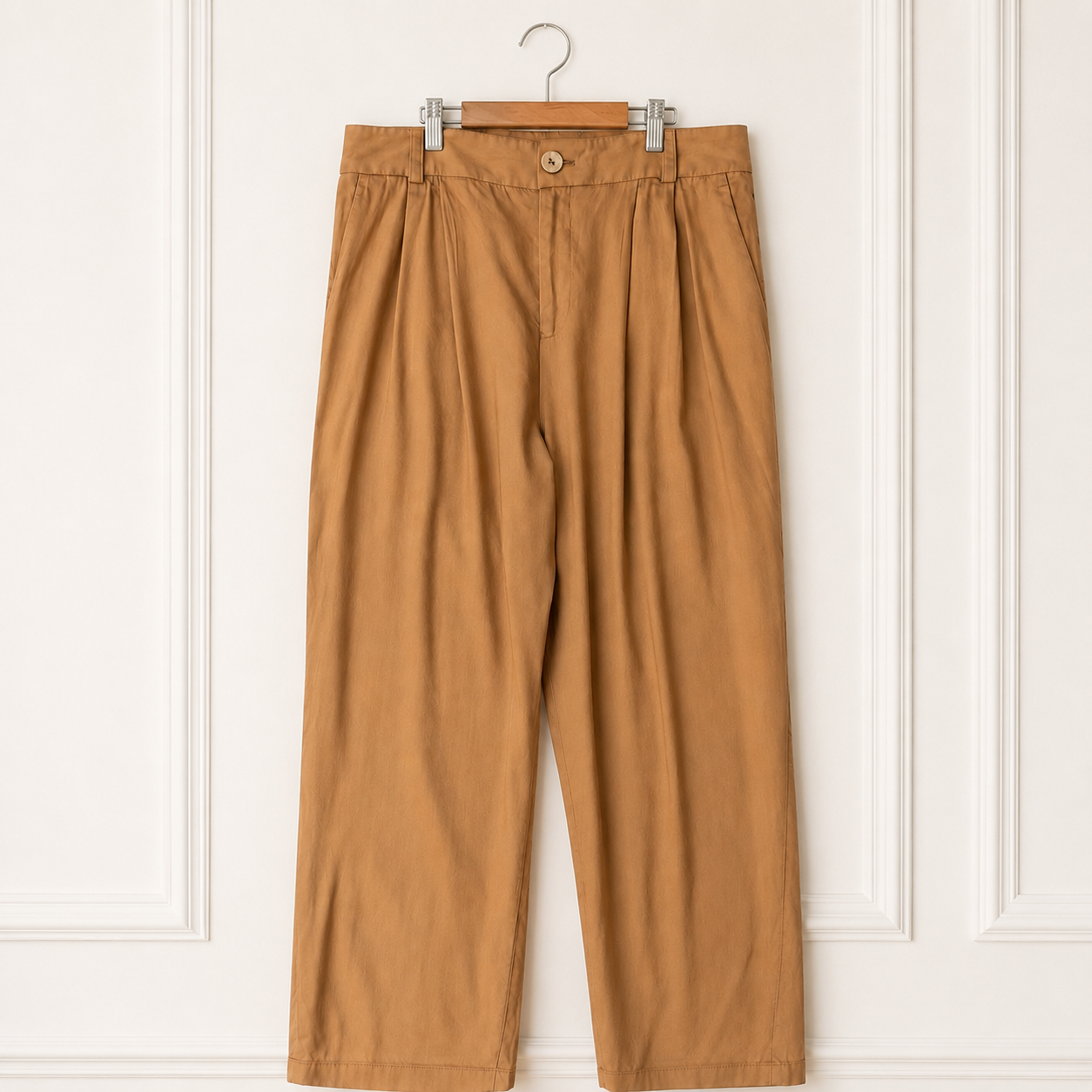 Linen Blend Pleat Front Pants