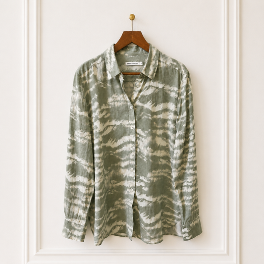 Abstract Print Cotton Viscose Shirt