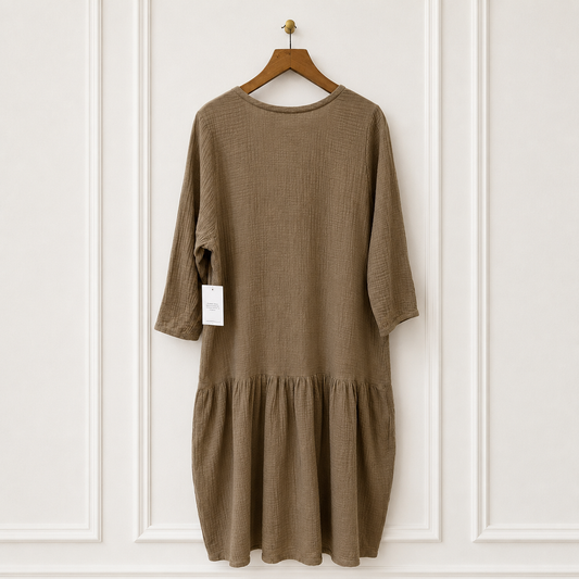 Cotton Gauze Oversized Midi Dress