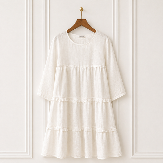 Pure Linen Tiered Dress