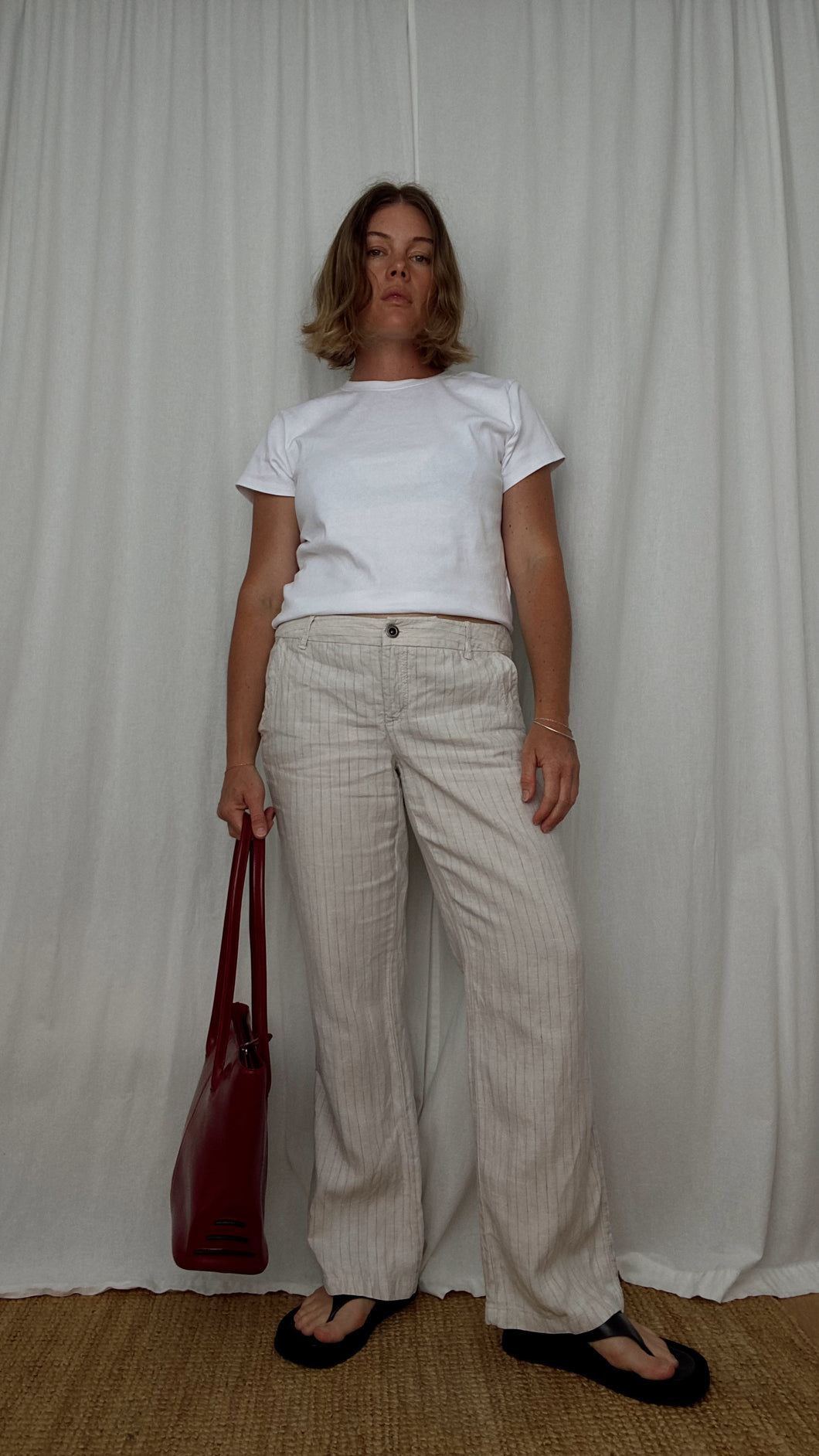 Linen Pinstripe Pants