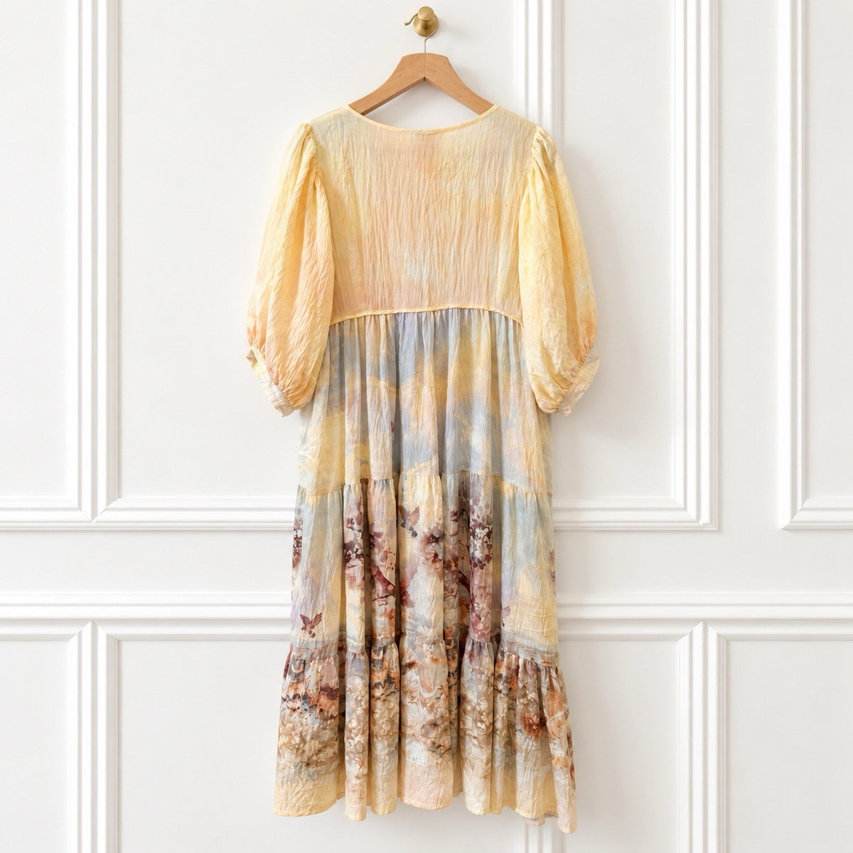 Art Print Tiered Maxi Dress
