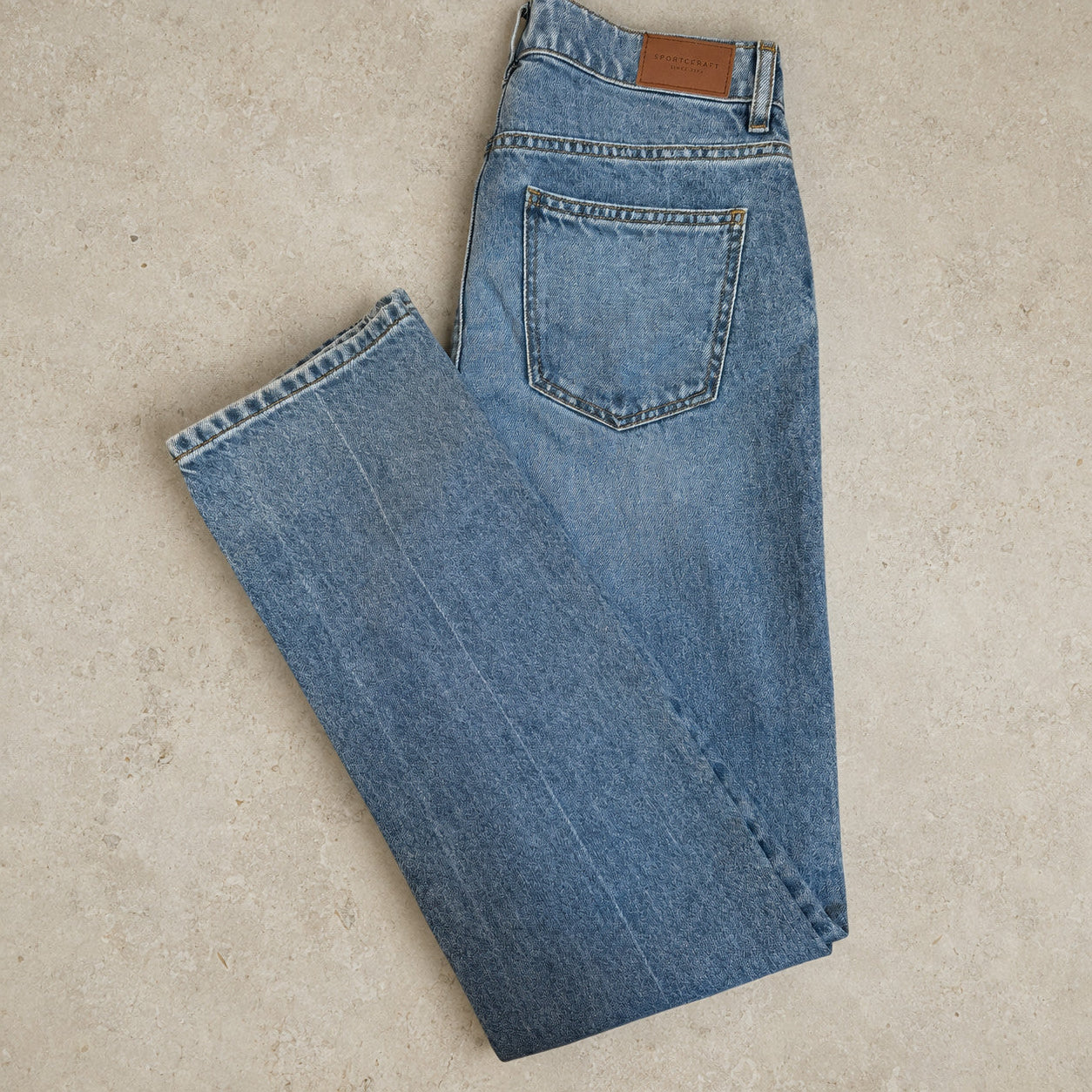 'Victoria' Mid Blue Straight Leg Jeans