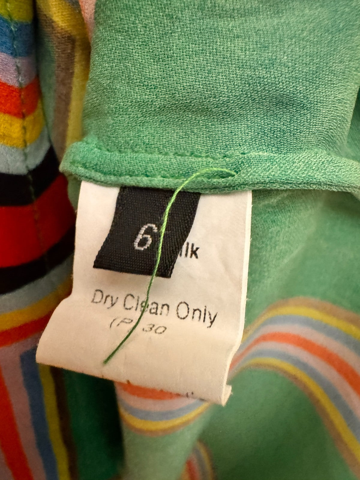 Green Geometric Silk Top