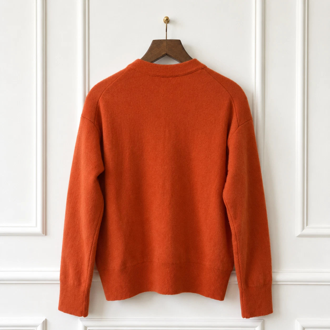 Wool Cashmere Blend Knit Jumper - Tangerine
