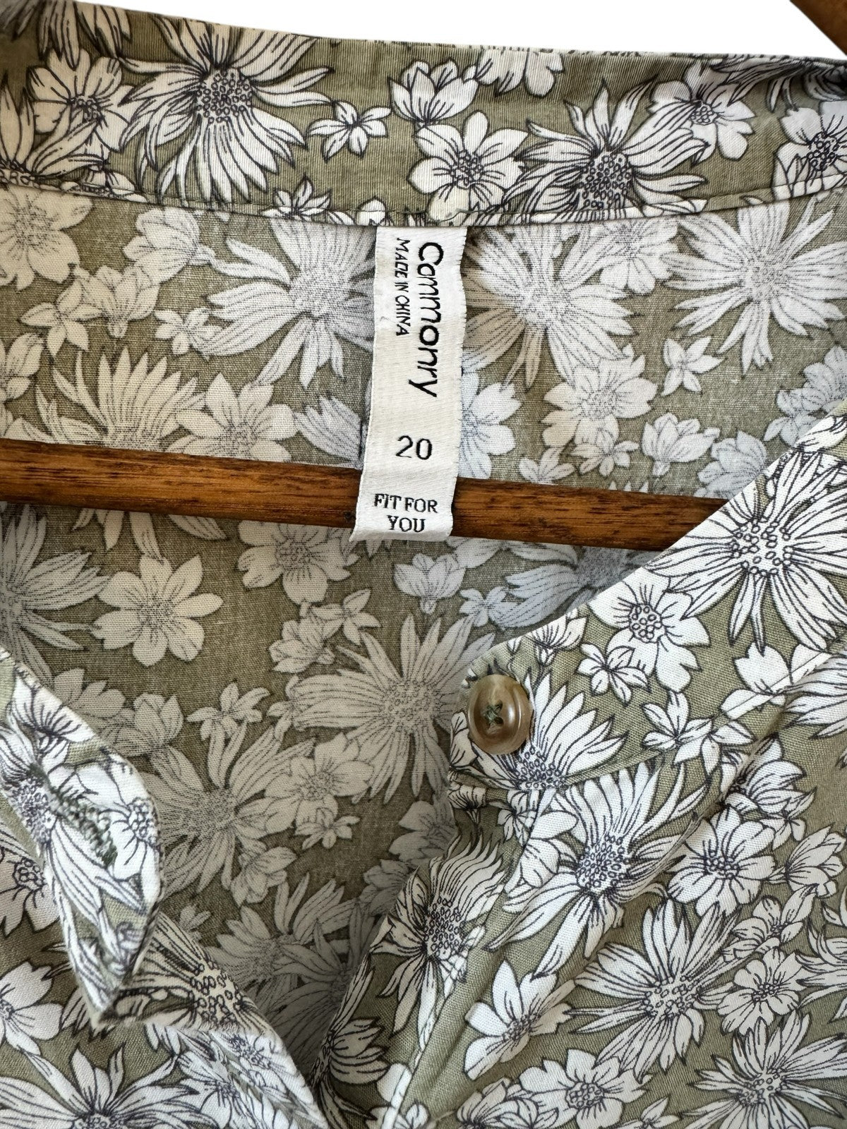 Olive Floral Cotton Maxi Dress