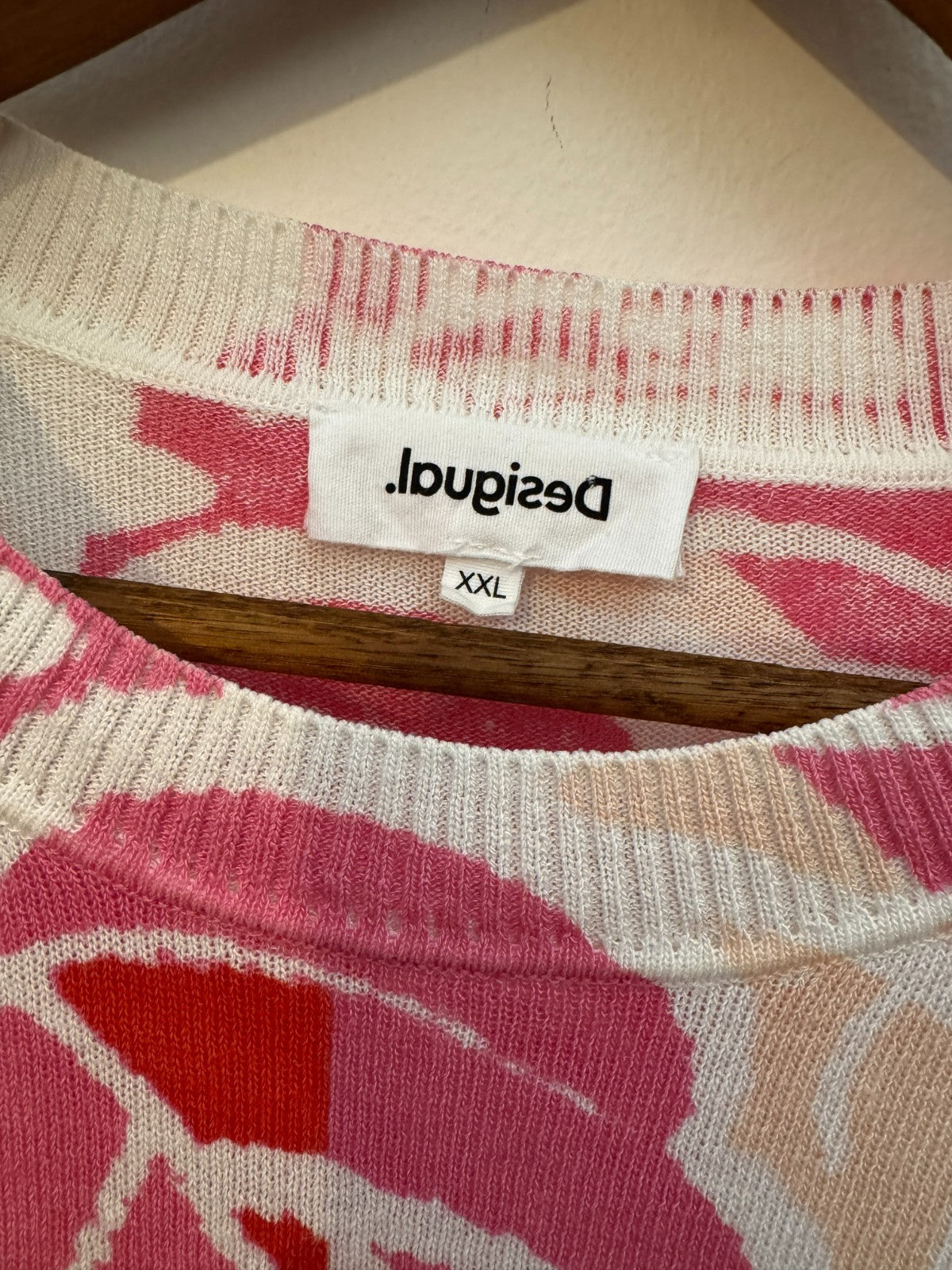 Floral Abstract Linen Blend Knit Jumper