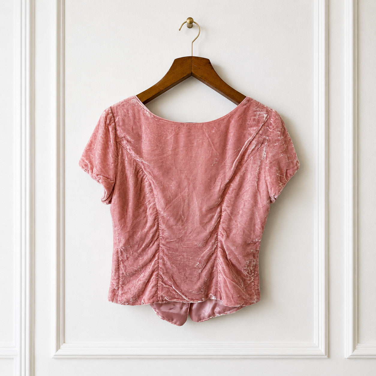 Silk Velvet Button Front Top