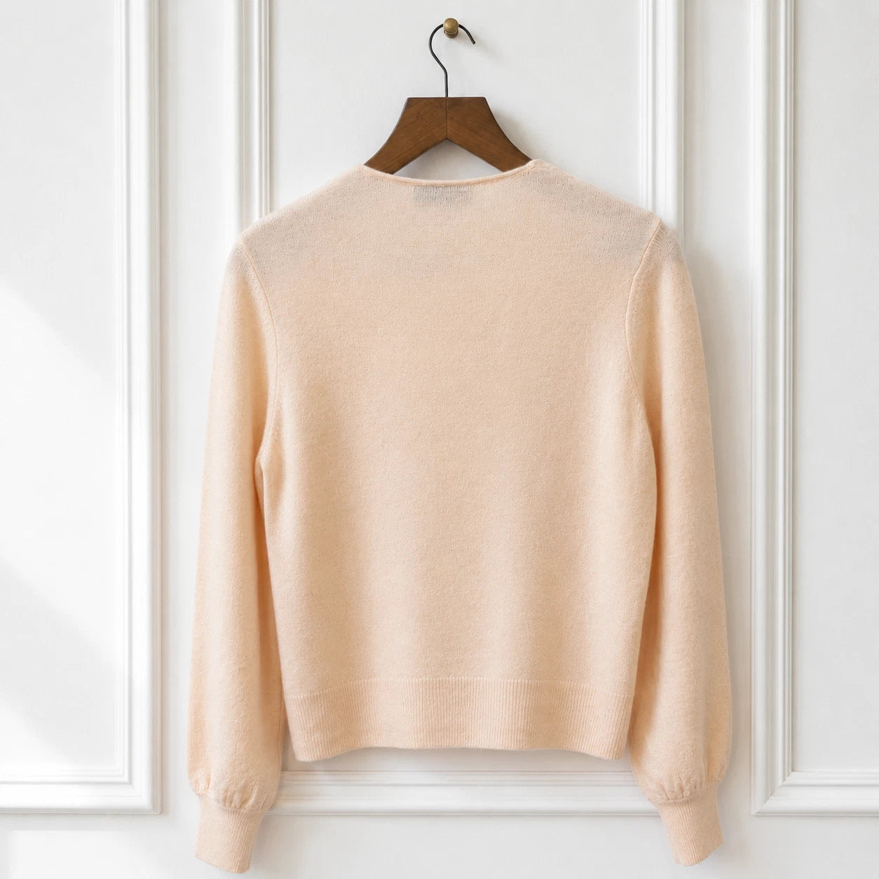 Wool Alpaca Wrap Knit Jumper - Vanilla