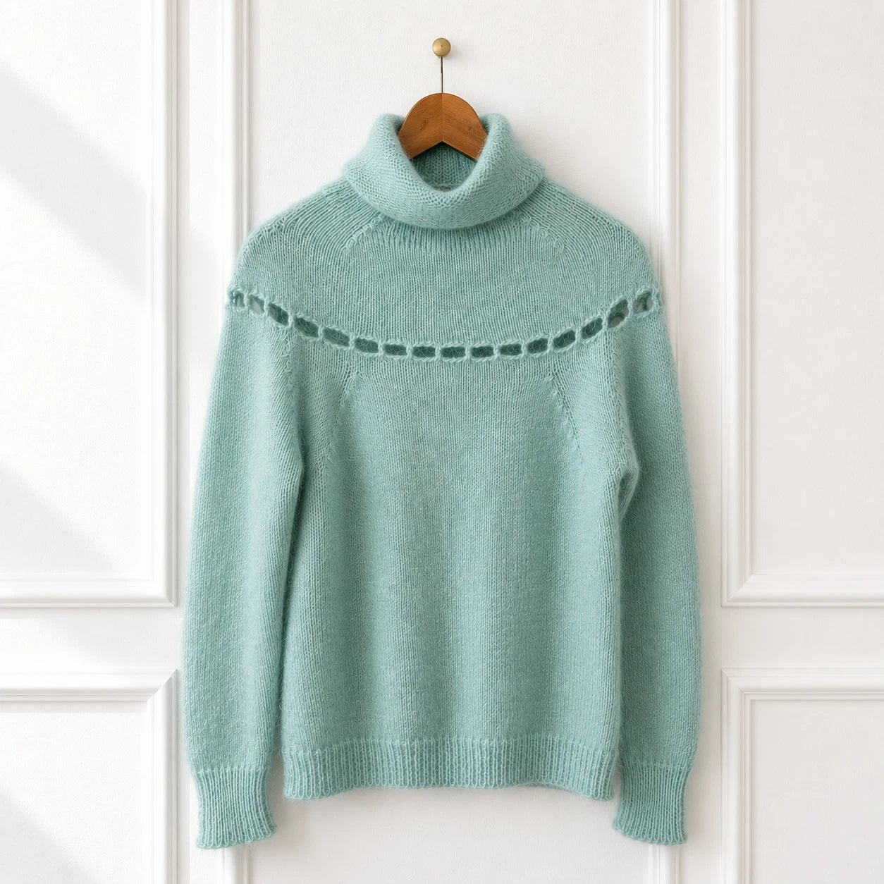 Mohair + Silk Open Knit Jumper - Seafoam