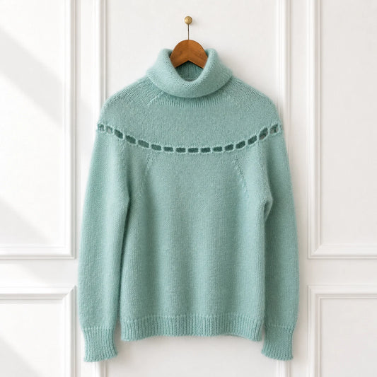 Mohair + Silk Open Knit Jumper - Seafoam