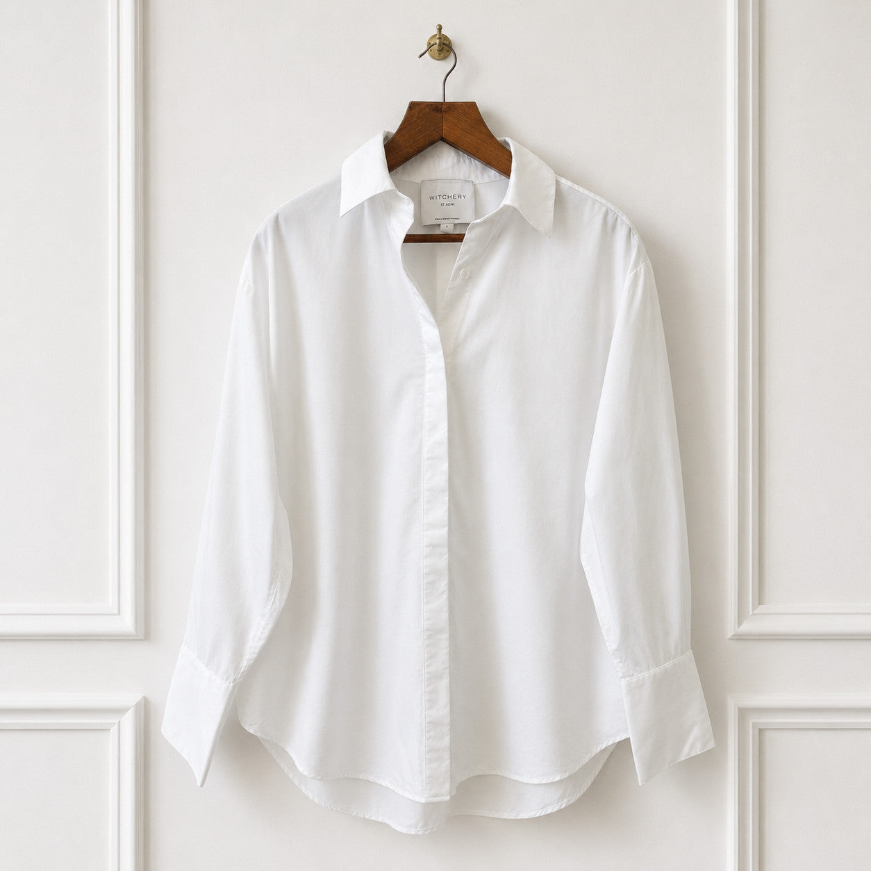 White Button Back Cotton Shirt