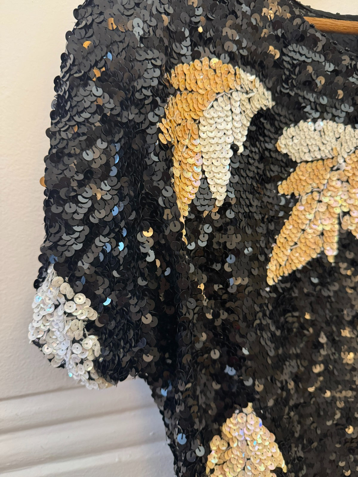 Vintage Hand Embellished Sequin Evening Dress