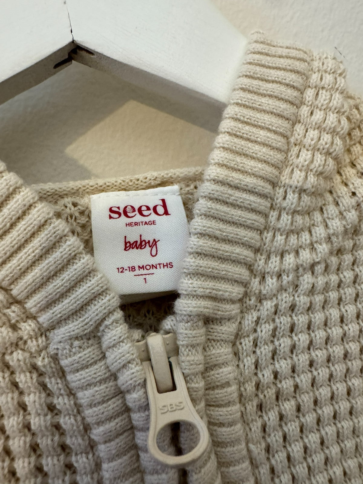 Waffle Cotton Knit Bear Ear Hoodie