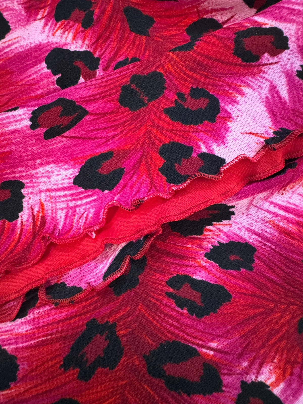Vintage Pink Leopard Mesh Skirt