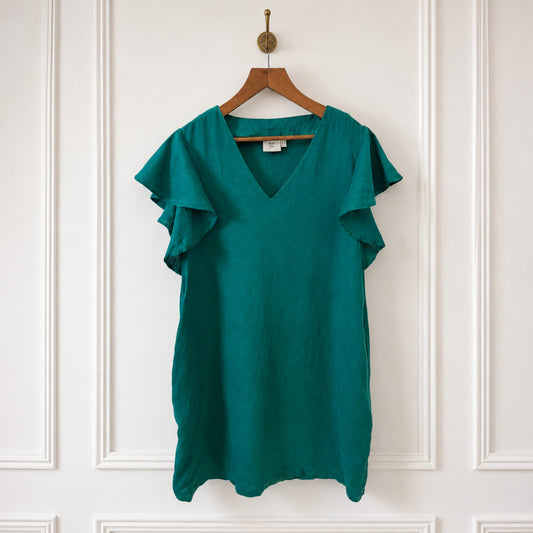 Emerald French Linen Dress