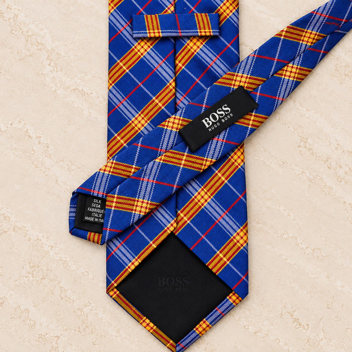 Blue Plaid Silk Tie