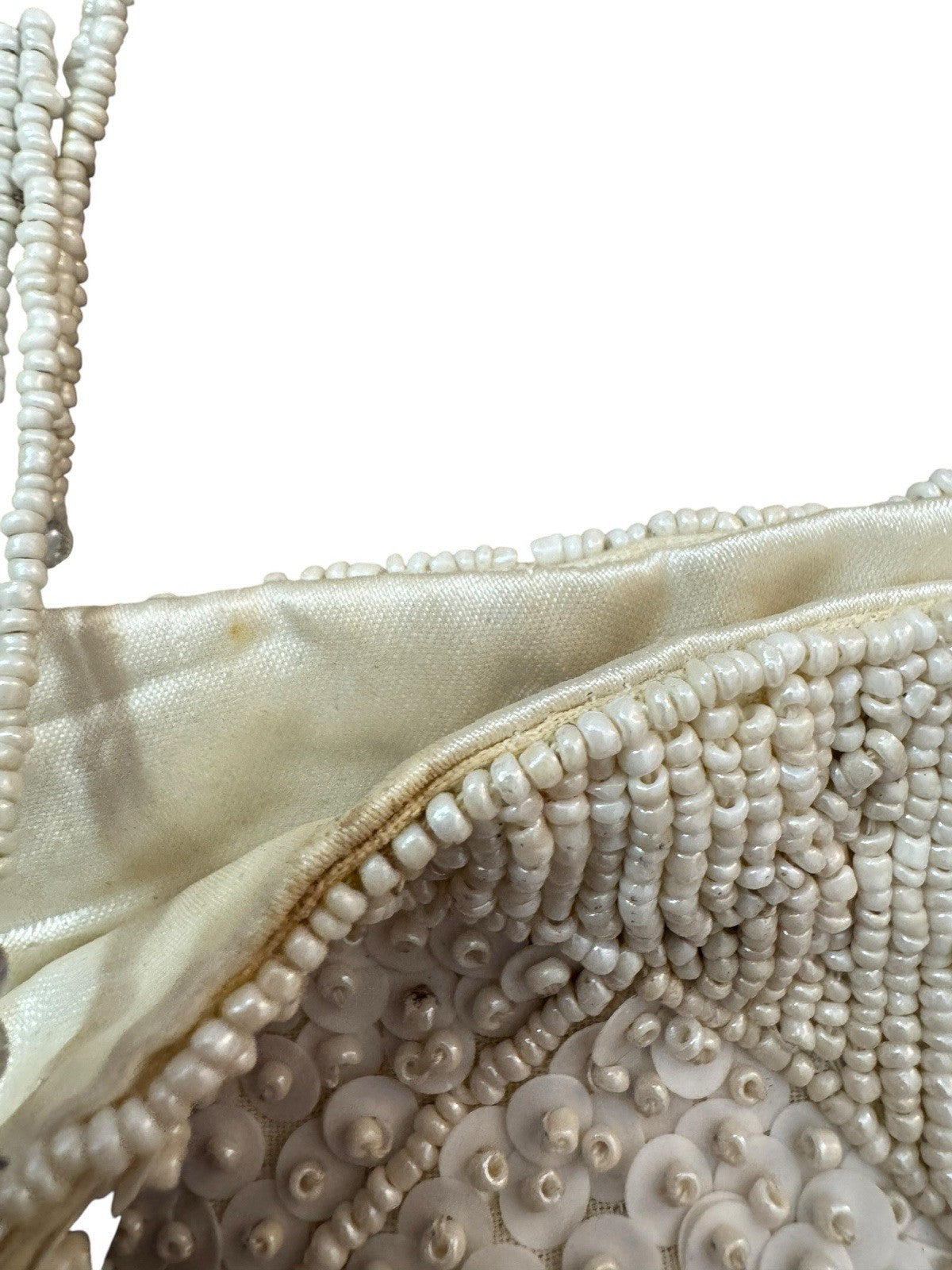 Vintage Ivory Beaded Evening Bag