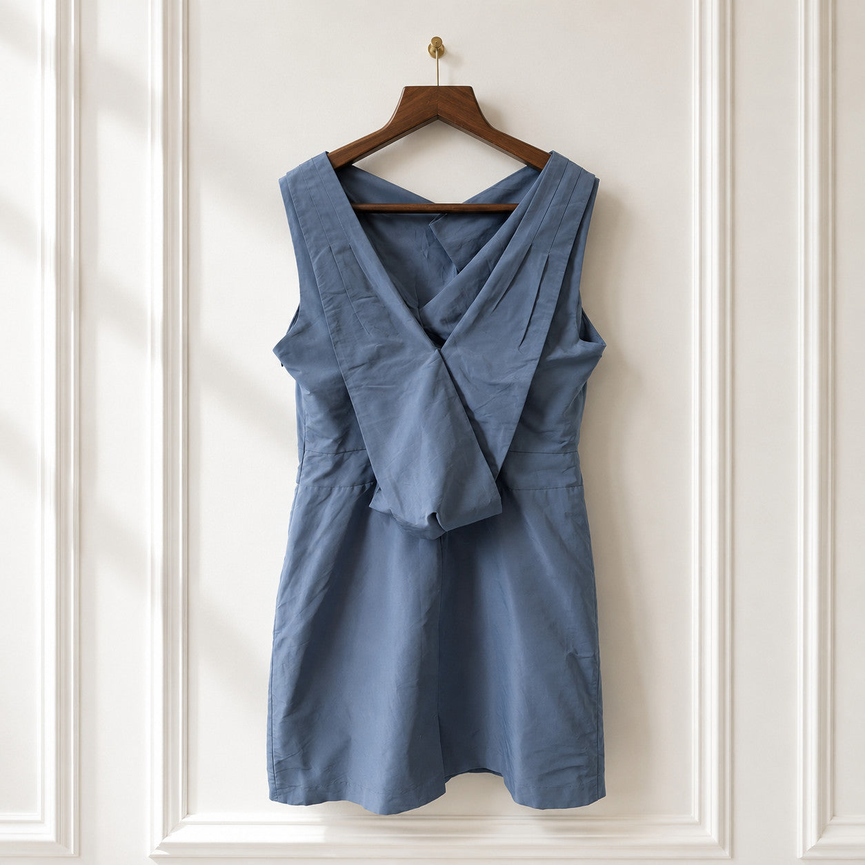 Sculptural Cowl Neck Cocktail Dress