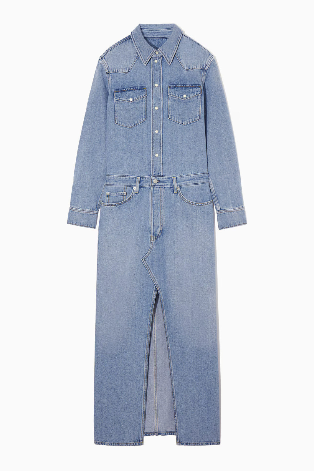 Denim Maxi Shirt Dress