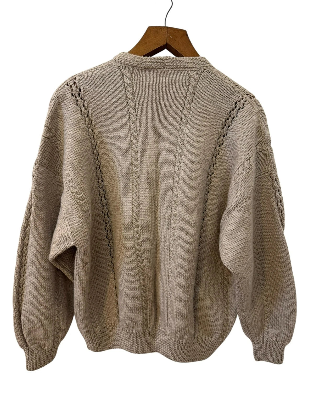 Wool Blend Floral Knit Cardigan