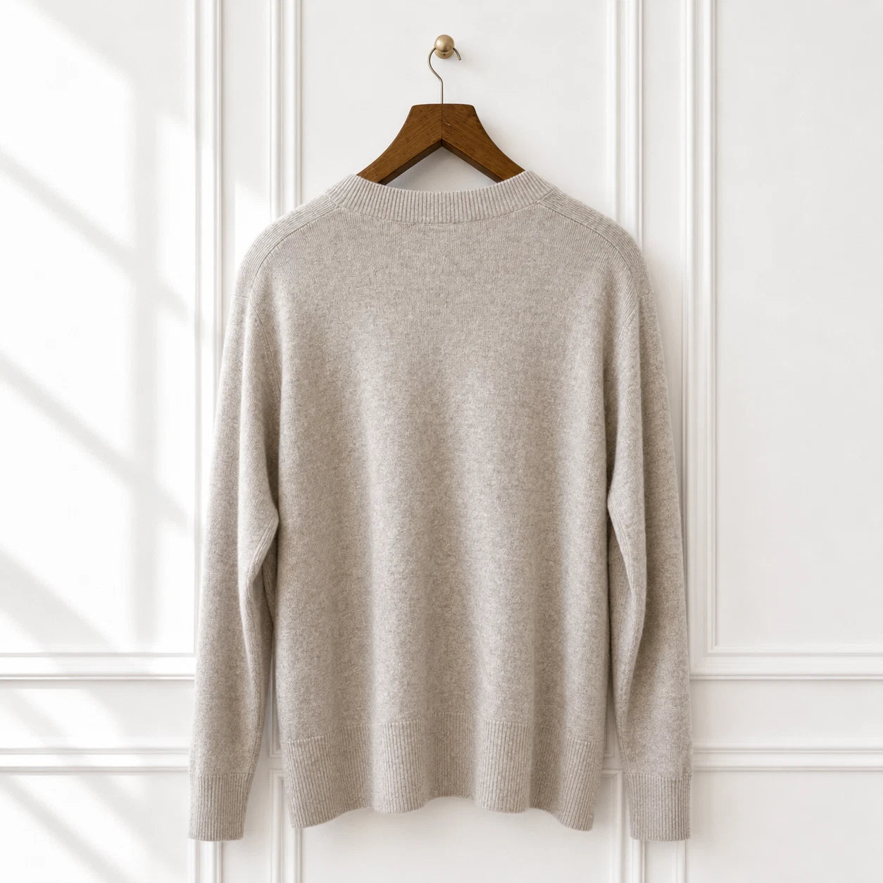 Wool Blend Knit Jumper - Stone Mélange