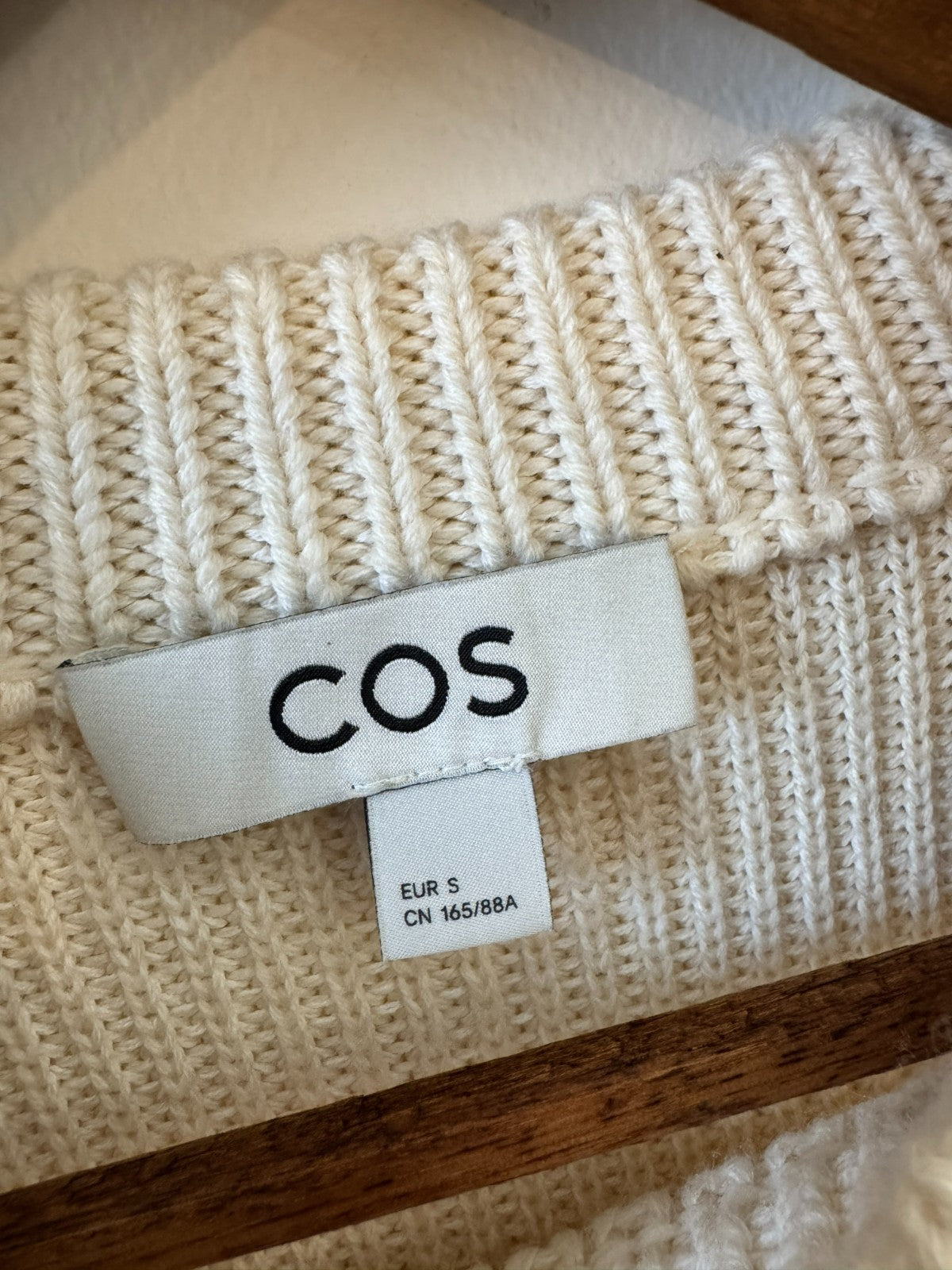 Cream and Blue Striped Wool Blend Jumper