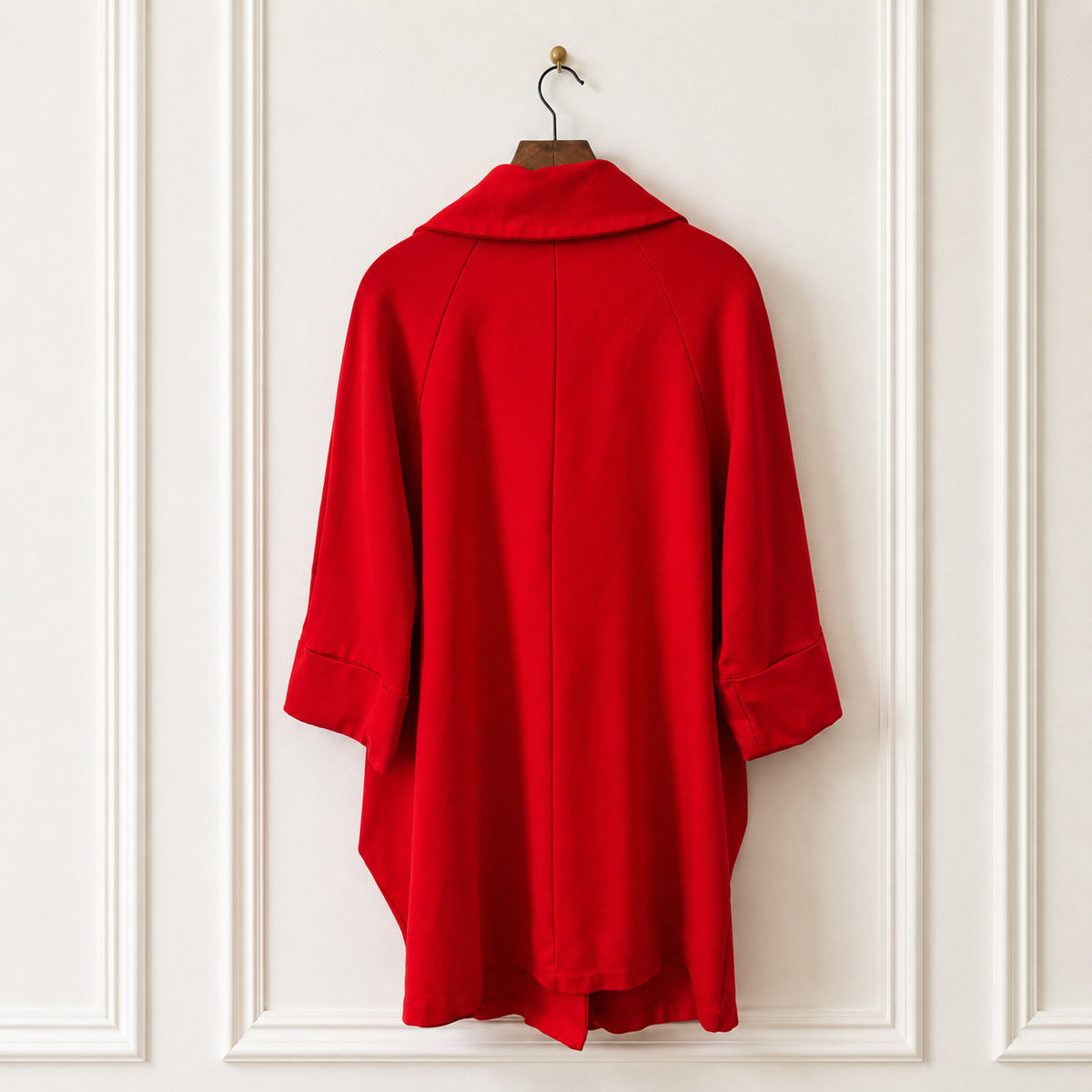 Red Jersey Cocoon Coat