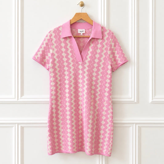 Pink Knit Mini Dress
