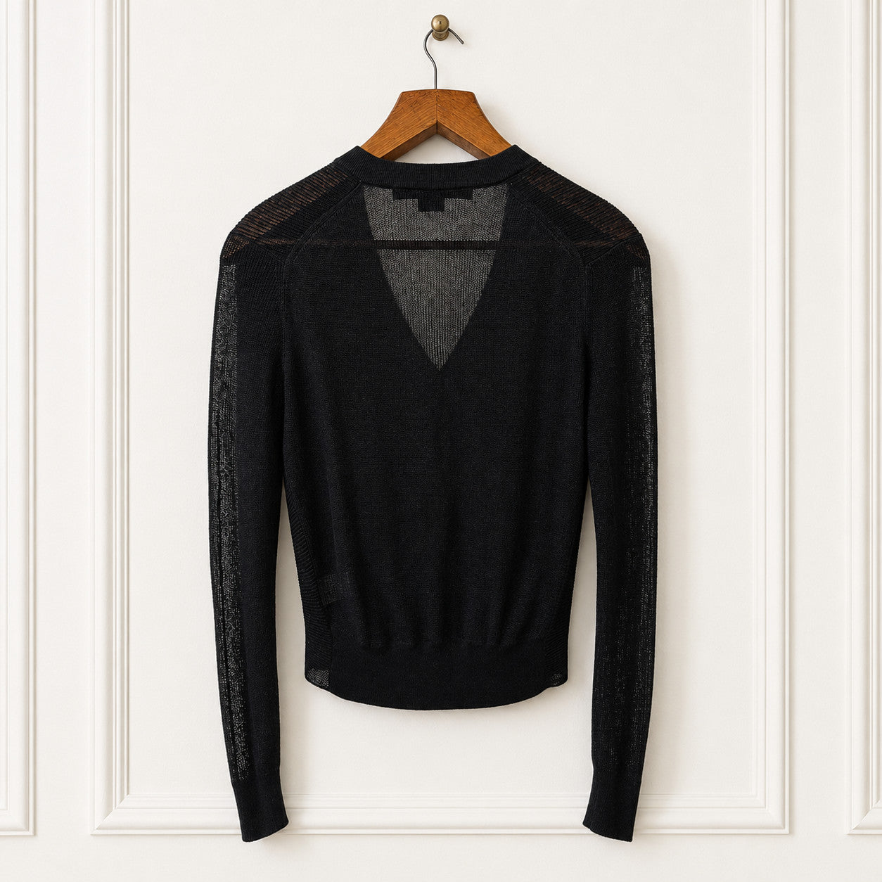 Black Twist Front Linen Blend Sweater